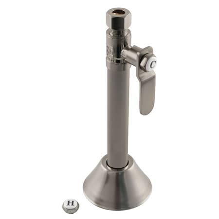 Kingston Brass CA8325BN 1/2" Sweat x 3/8" O.D. Comp Straight Stop Valve with 5" Extension, Brushed Nickel CA8325BN